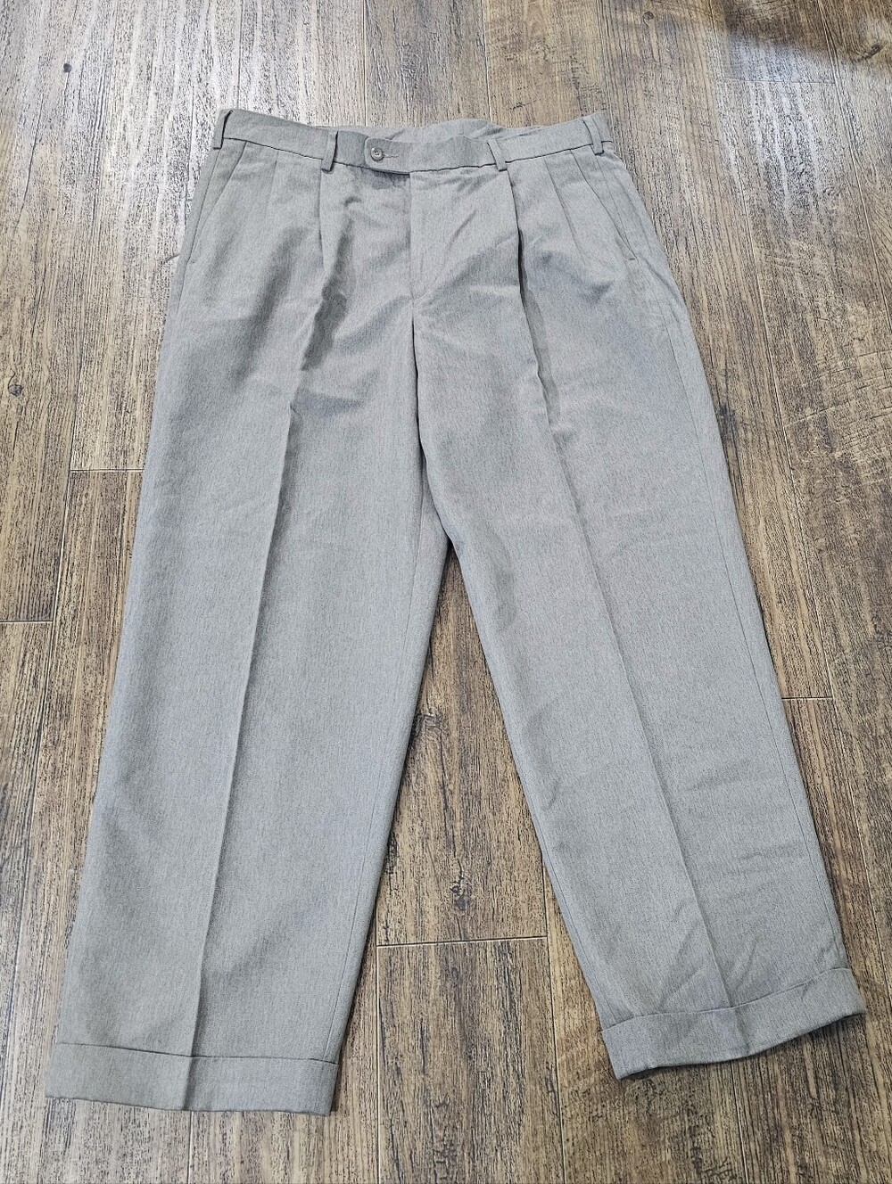 Perry Ellis Portfolio Black Dress Pants 38/30 Beige Formal Office